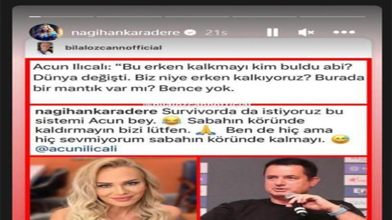 Acun Ilıcalı'nın "Erken Kalkma" İsyanına Nagihan Karadere'den Sürpriz Yanıt!