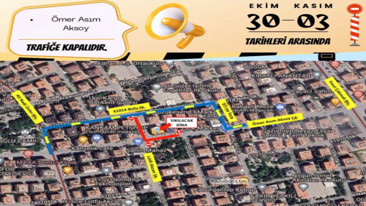 Gaziantep'te Yarın Trafiğe Kapalı Olacak Yollar Açıklandı... Trafiğe Kapalı Olacak Yollar Haberimizde