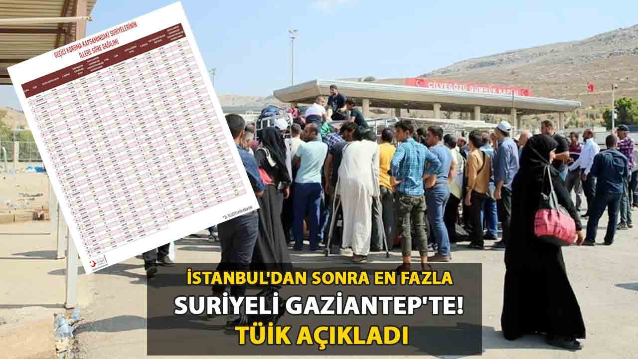 İstanbul'dan Sonra En Fazla Suriyeli Gaziantep'te! TÜİK Açıkladı