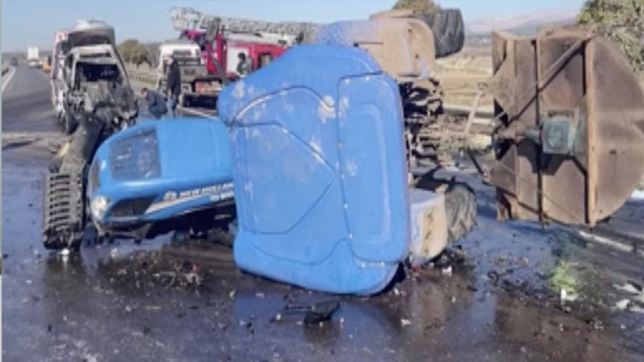 Traktör ile otomobilin çarpıştığı kazada 3 kişi yaralandı