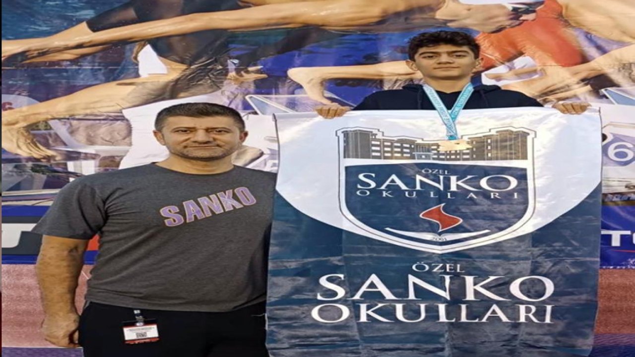 SANKO Okulları öğrencisi yüzmede Türkiye üçüncüsü oldu