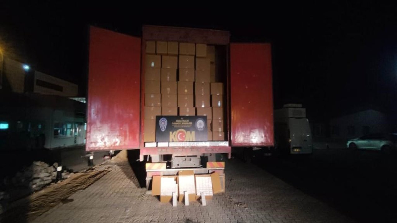 Tarsus-Adana-Gaziantep otoyolunda 300 bin paket kaçak sigara ele geçirildi