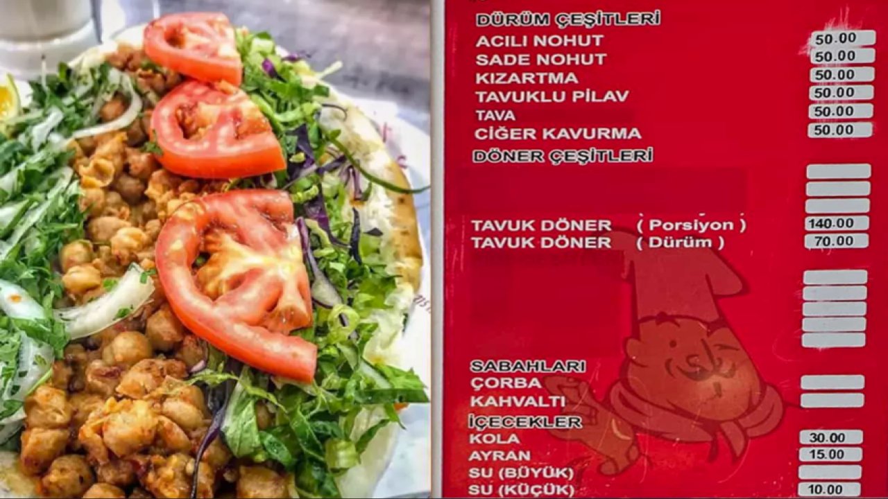 Gaziantep'te Artık Nohut Dürümü Fakir Yemeği Değil!  Gaziantep'te Nohut Dürümü Fiyatlarına Zam yapıldı!