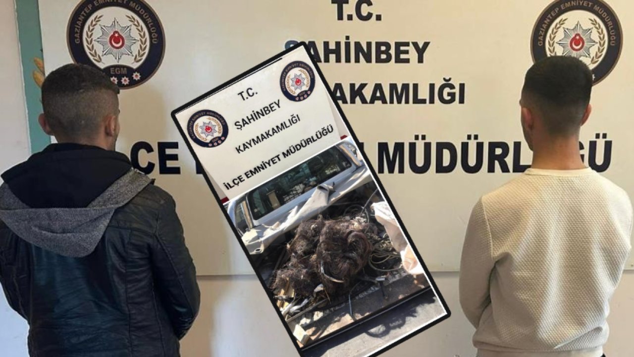 Gaziantep’te 70 ayrı kablo hırsızlığı şüphelisi 2 kişi yakalandı