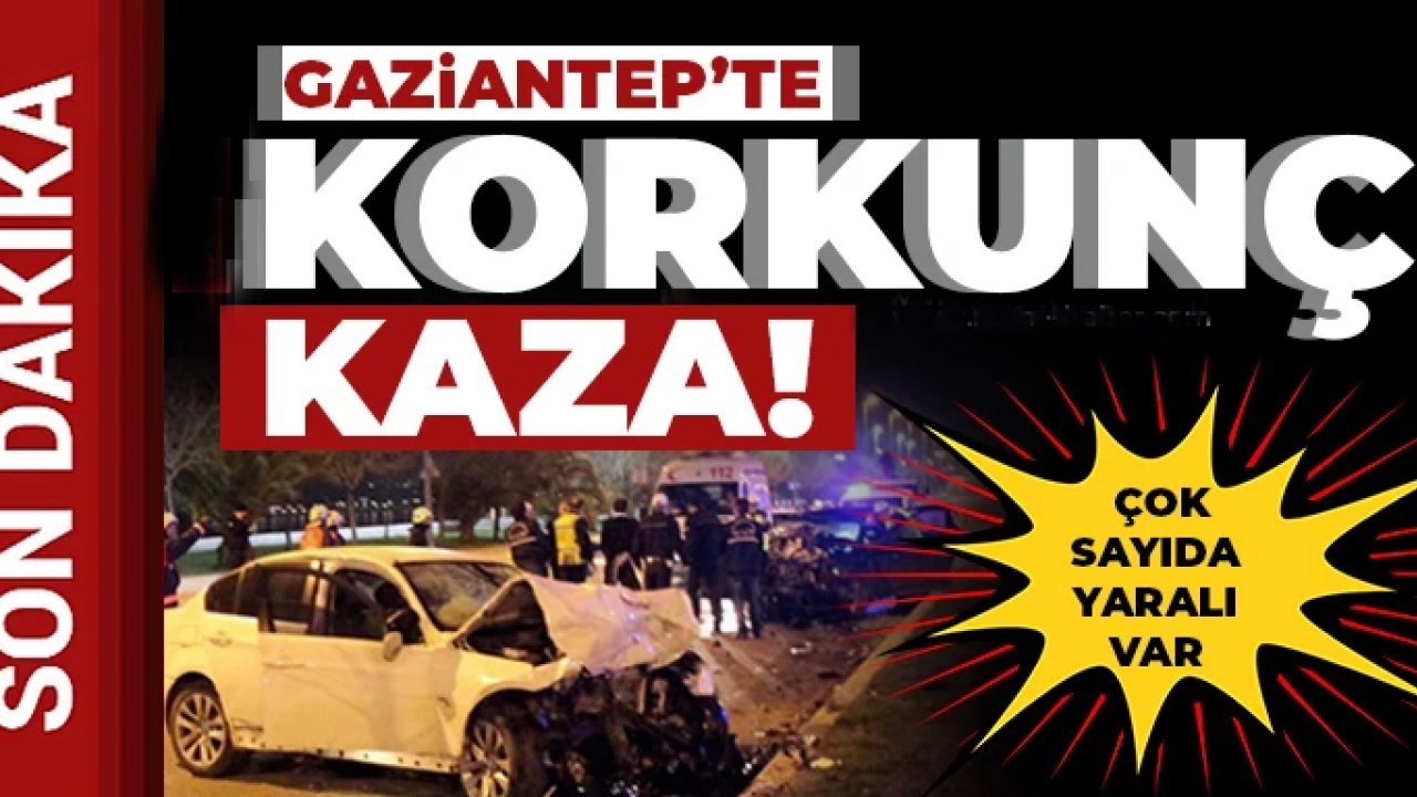 Gaziantep’te iki araç kafa kafaya çarpıştı! Çok sayıda yaralı var...
