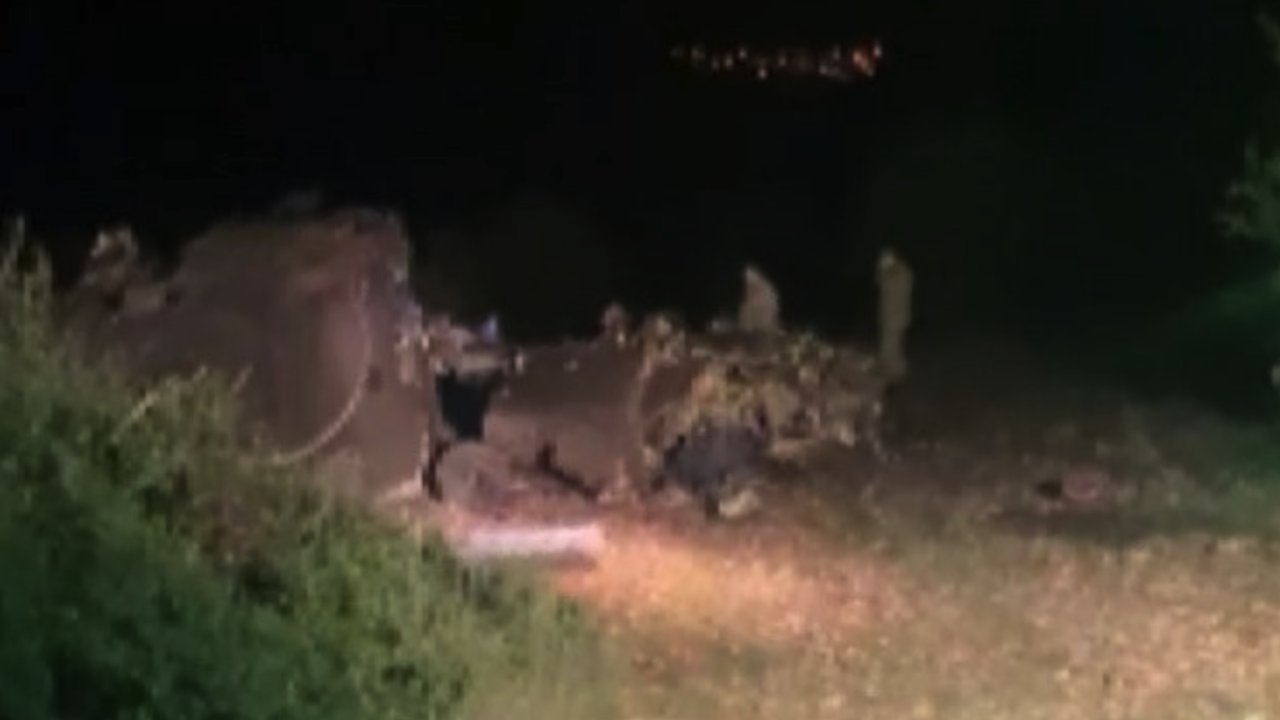 Gaziantep Nurdağı'nda düşen helikopterin enkazından ilk görüntüler