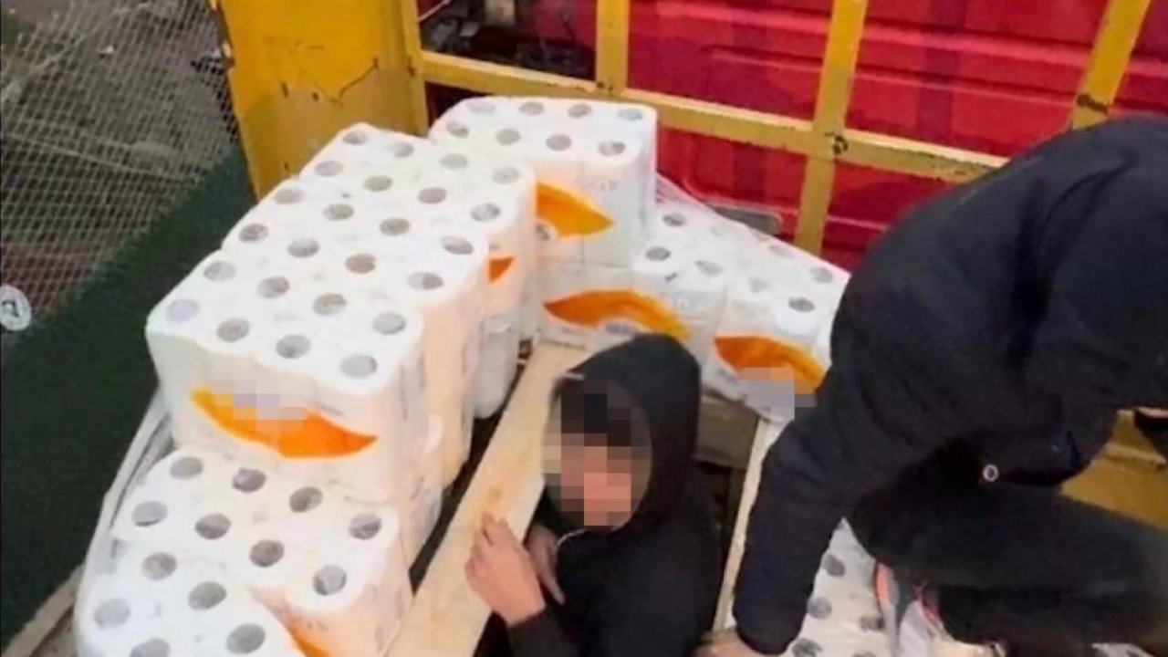 Gaziantep dahil 6 ilde kaçak göçmen operasyonu. Göçmenler kağıt havlu kolisinden çıktı!