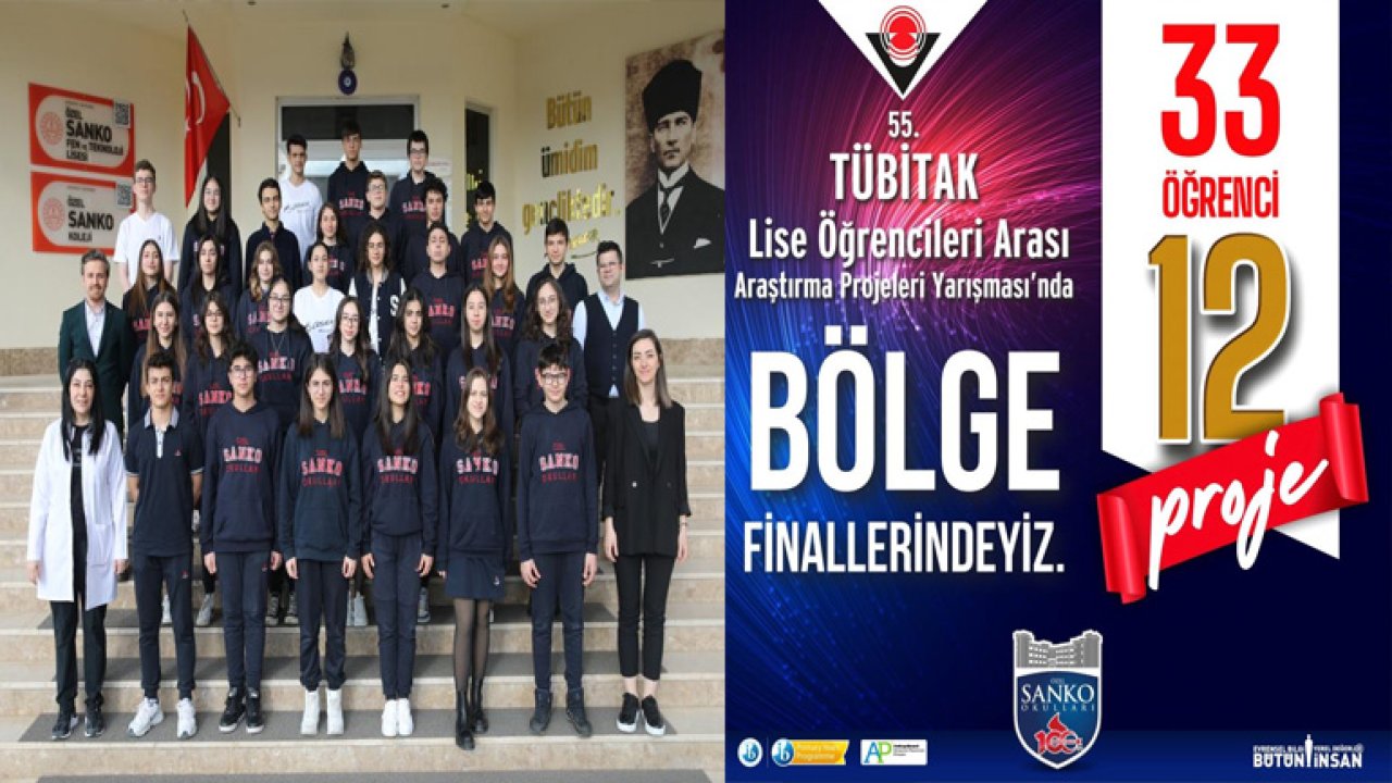 SANKO Okulları’nın 12 projesi TÜBİTAK bölge finallerine gidiyor
