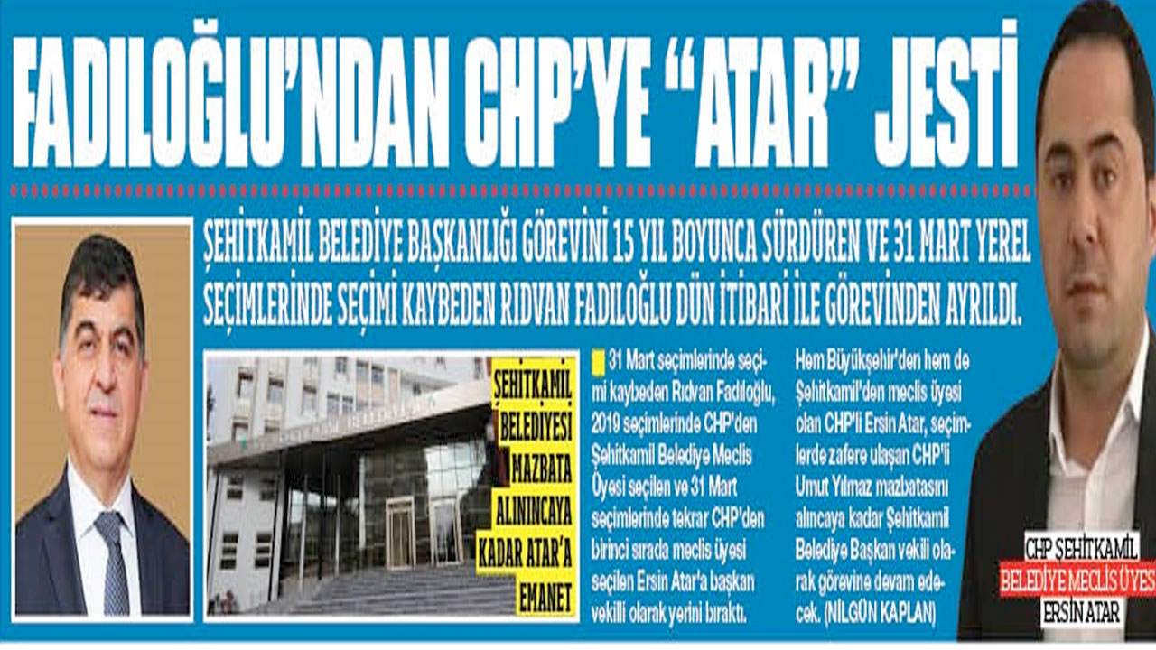 Fadıloğlu'ndan CHP'ye "Atar" jesti