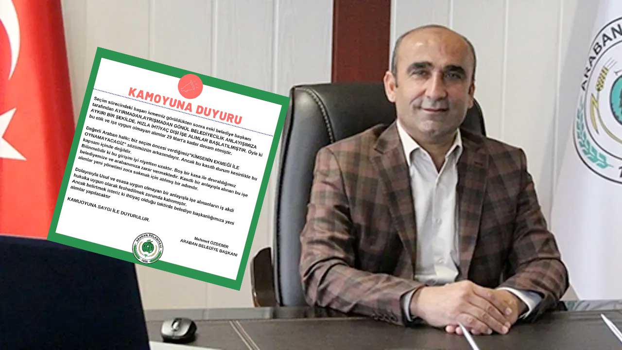 Araban Belediyesi'nde İşten Çıkarmalar Devam Ediyor! Başkan Özdemir'den Açıklama Geldi