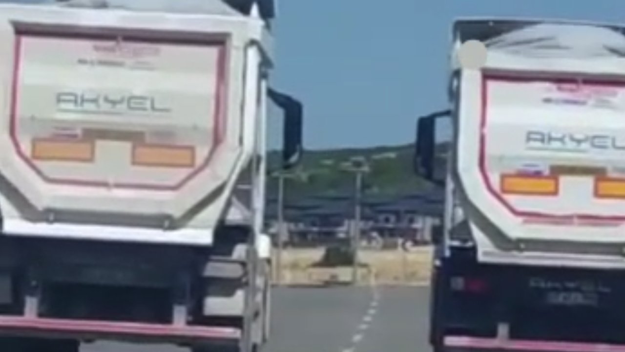 Gaziantep'te 2 Gün Önce 9 Kişi Kazada Hayatını Kaybetmişti! Aynı Yolda HARFİYAT KAMYONLARININ YARIŞTIĞI ANLAR DEHŞETE DÜŞÜRDÜ