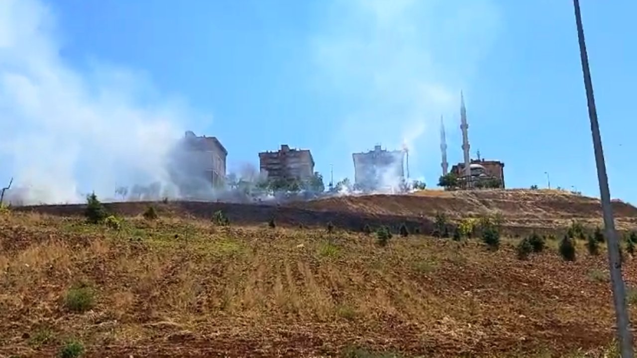 Gaziantep'in Şahinler Tepesi'nde yangın çıktı.