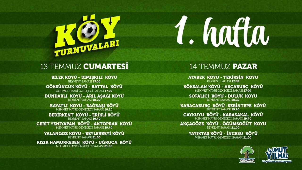 Şehitkamil’de Köy Turnuvaları başlıyor