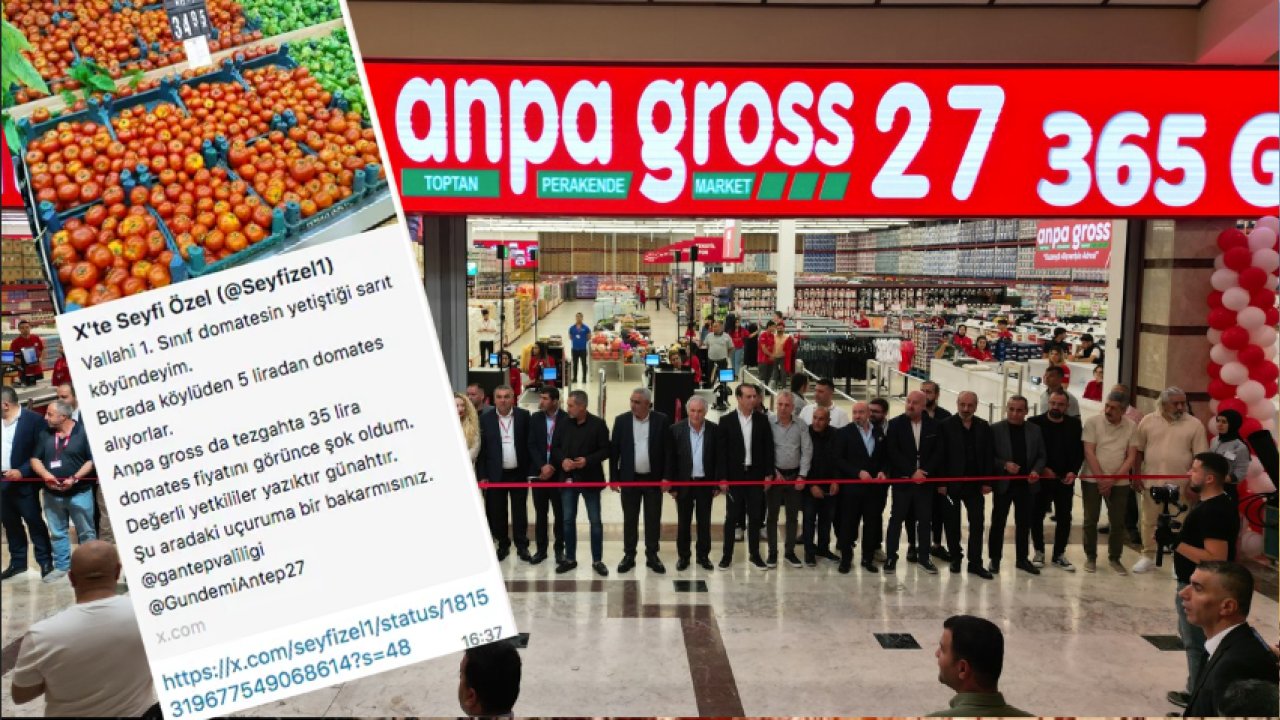 Gaziantep BU ZİNCİR MARKETİ KONUŞUYOR! Gaziantep'te ANPA GROSS 5 TL'ye Aldığı Domatesi 35 TL'ye satıyor!