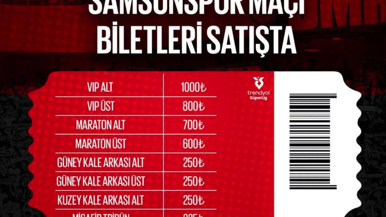 Gaziantep FK-Samsunspor biletleri satışa çıktı