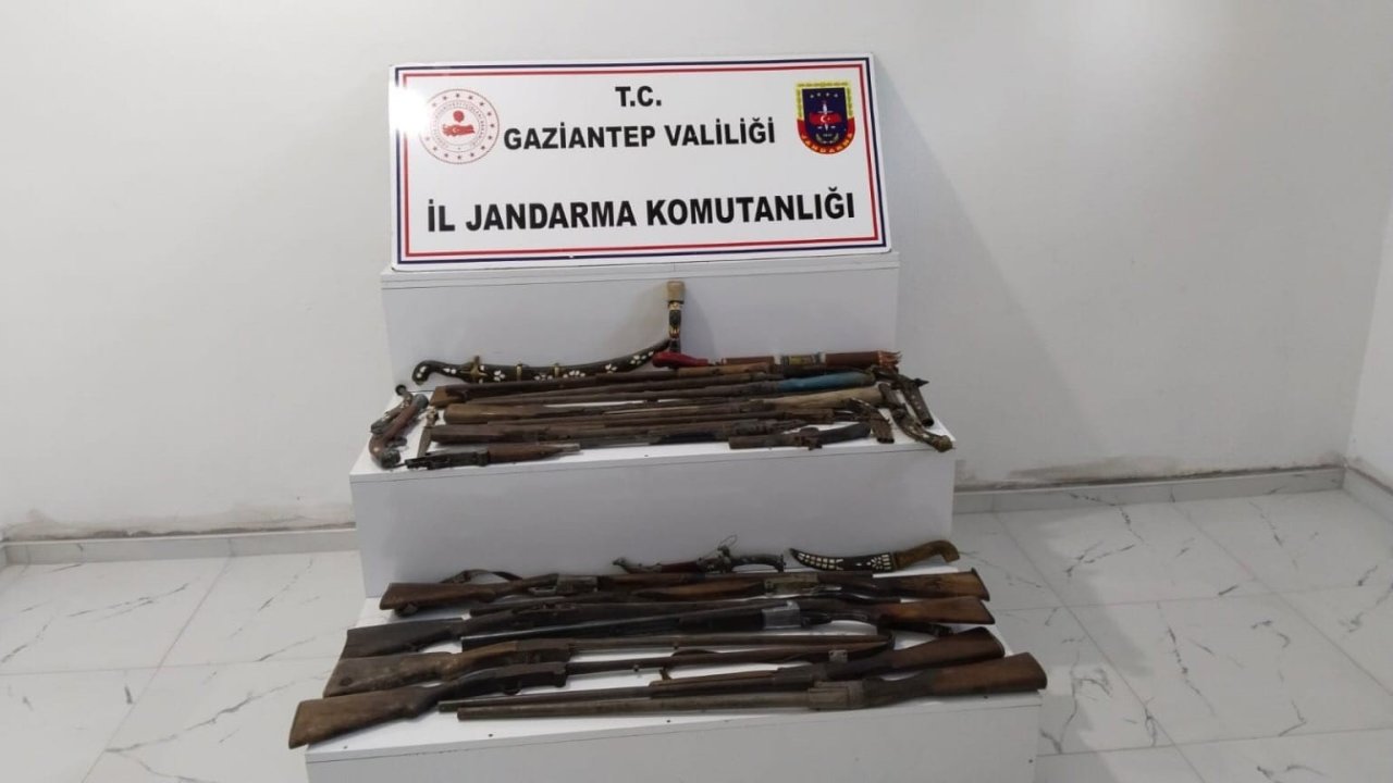 Gaziantep’te 48 adet kaçak silah geçirildi: 18 gözaltı