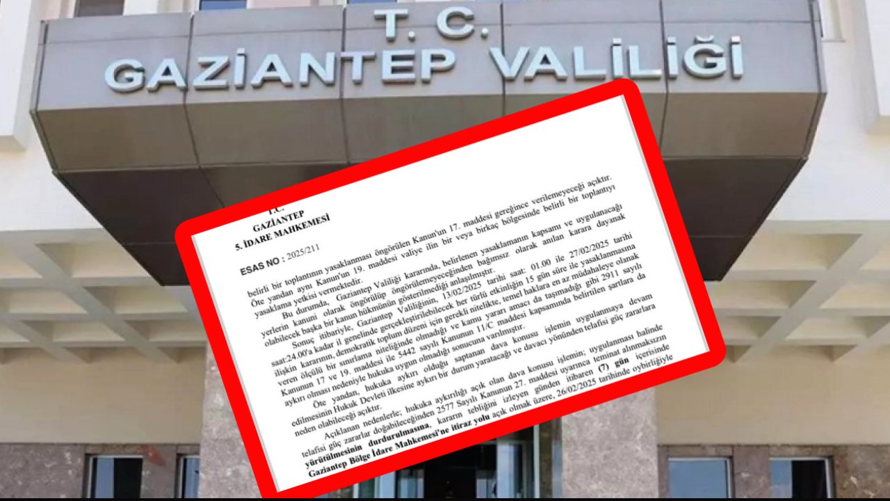 Gaziantep Valiliğinin Yasak Kararına Mahkemeden Ret