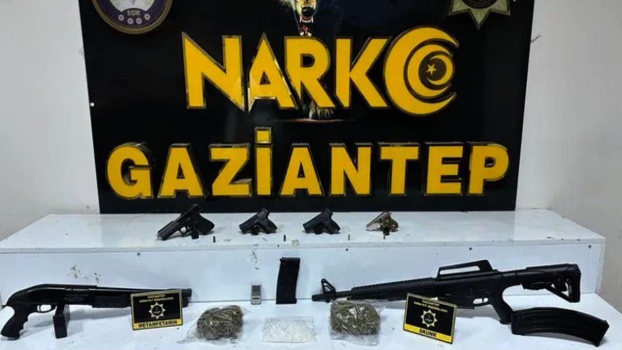 Gaziantep'te sokaklarda silahlarla uyuşturucu satıyorlardı! Yakalandılar