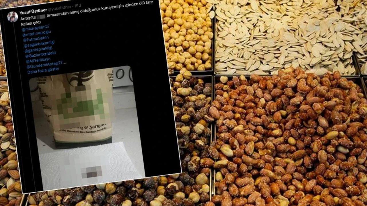 Gaziantep’te Ünlü Kuruyemiş Markasının Ürününde Fare Çıktı