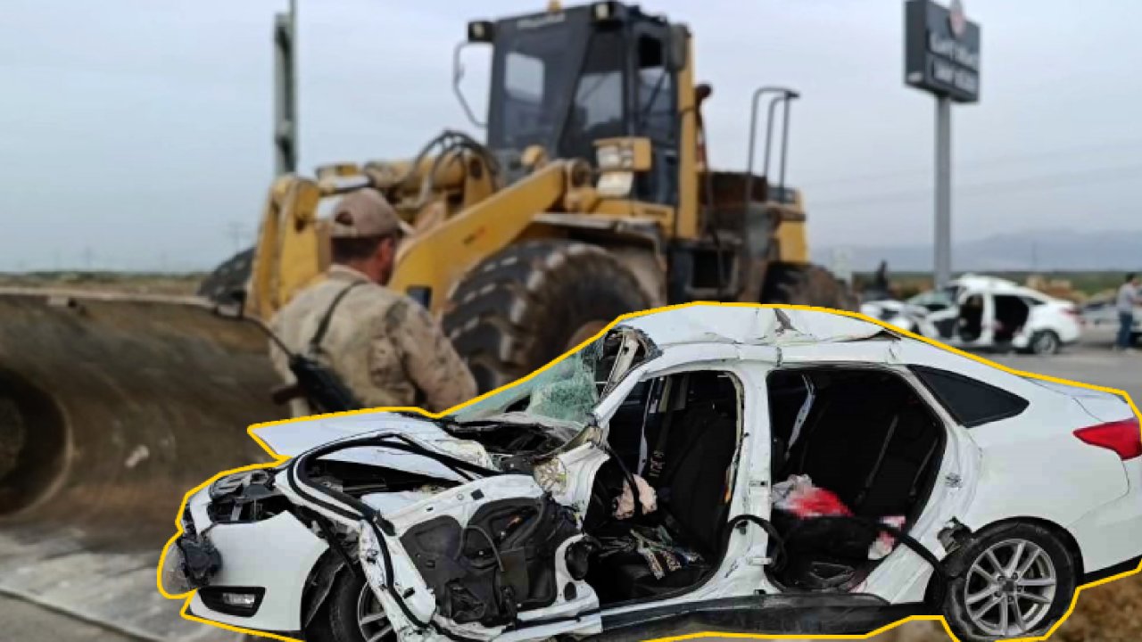 Gaziantep’te iş makinesiyle Otomobil Çarpıştı: 1 ölü, 3'ü Ağır: 4 yaralı
