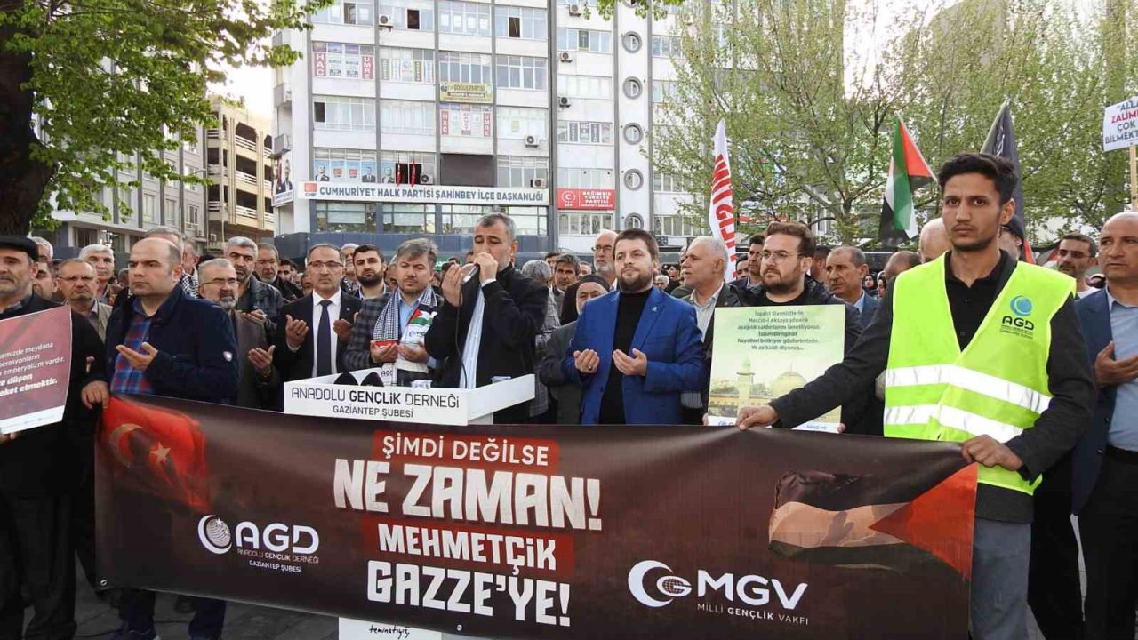 İsrail’in Gazze’deki saldırıları Gaziantep’te protesto edildi