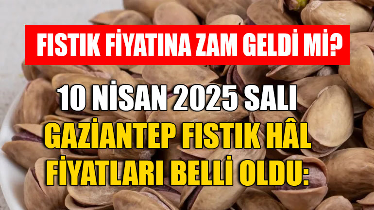 10 Nisan 2025 Salı Gaziantep Fıstık Hâl Fiyatları Belli Oldu:  Fıstık Fiyatına Zam Geldi mi?