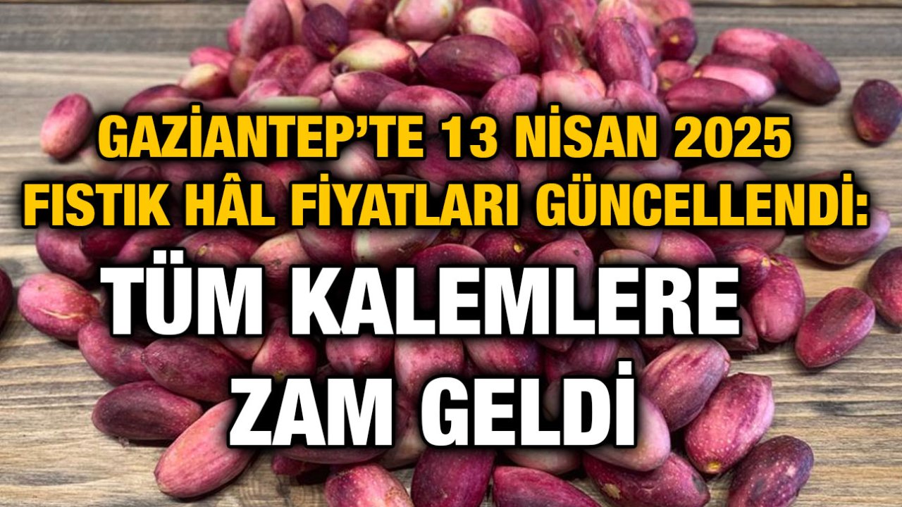 Gaziantep’te 13 Nisan 2025 Fıstık Hâl Fiyatları Güncellendi: Tüm Kalemlere Zam Geldi