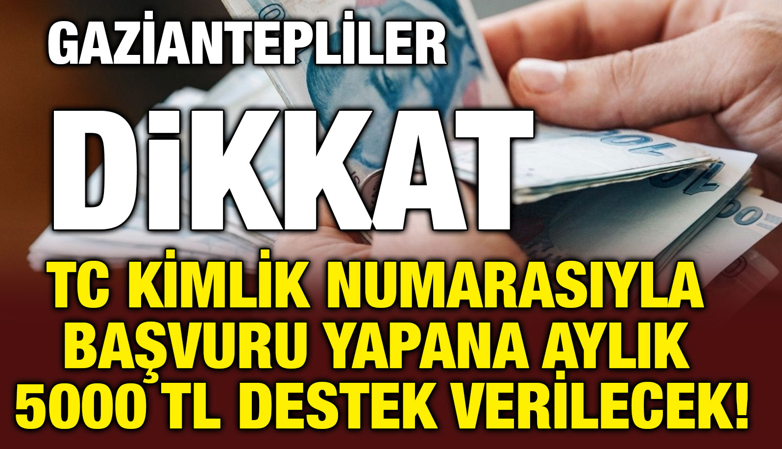 Gaziantepliler Dikkat! TC Kimlik Numarasıyla Başvuru Yapana Aylık 5000 TL Destek Verilecek!