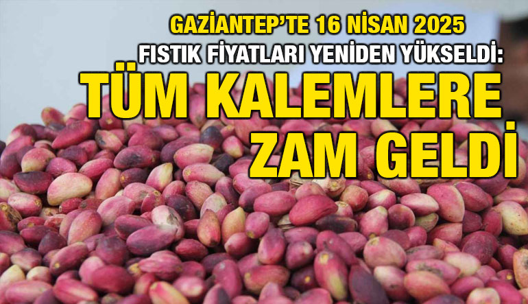 Gaziantep’te 16 Nisan 2025 Fıstık Fiyatları Yeniden Yükseldi: Tüm Kalemlere Zam Geldi