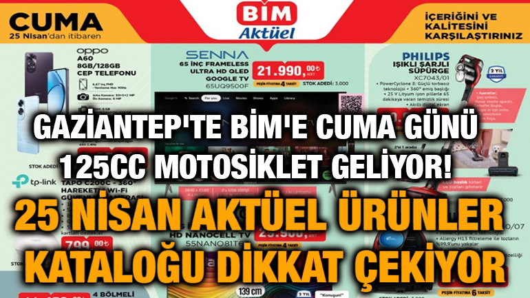 Gaziantep'te BİM'e Cuma Günü 125CC Motosiklet Geliyor! 25 Nisan Aktüel Ürünler Kataloğu Dikkat Çekiyor