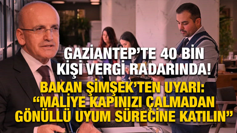 Gaziantep’te 40 Bin Kişi Vergi Radarında! Bakan Şimşek’ten Uyarı: “Maliye Kapınızı Çalmadan Gönüllü Uyum Sürecine Katılın”
