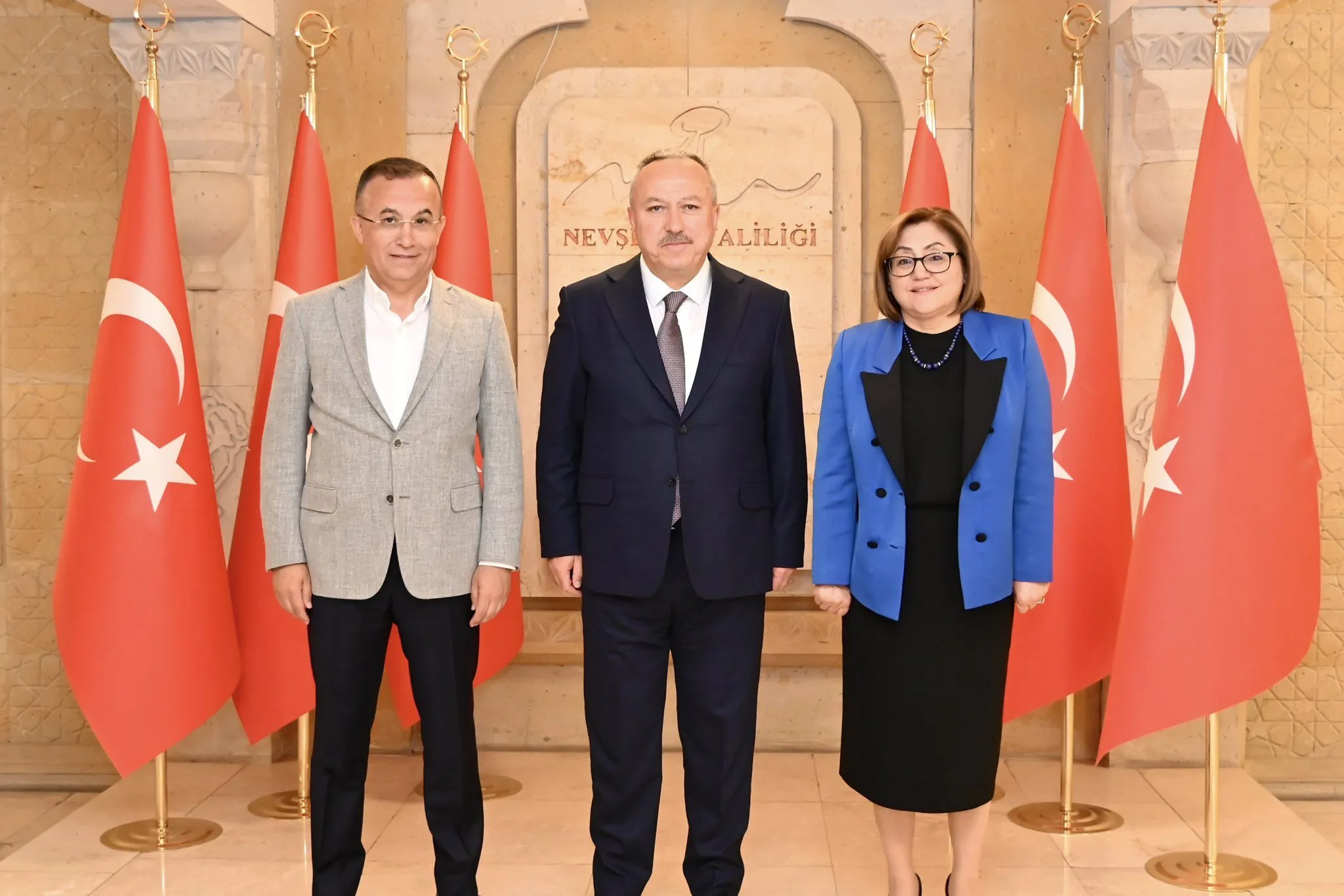 Gaziantep Valisi Çeber ve Büyükşehir Belediye Başkanı Şahin, Nevşehir Valisi Ali Fidan’ı Ziyaret Etti