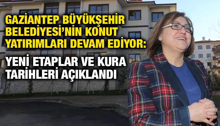 Gaziantep Büyükşehir Belediyesi’nin Konut Yatırımları Devam Ediyor: Yeni Etaplar ve Kura Tarihleri Açıklandı