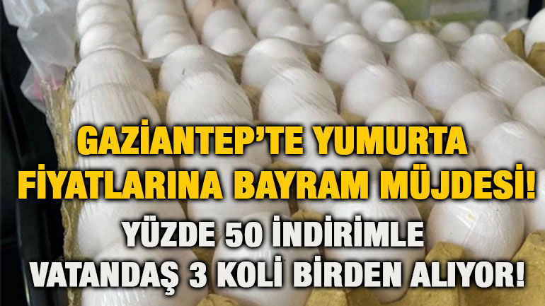 Gaziantep’te Yumurta Fiyatlarına Bayram Müjdesi! Yüzde 50 İndirimle Vatandaş 3 Koli Birden Alıyor!