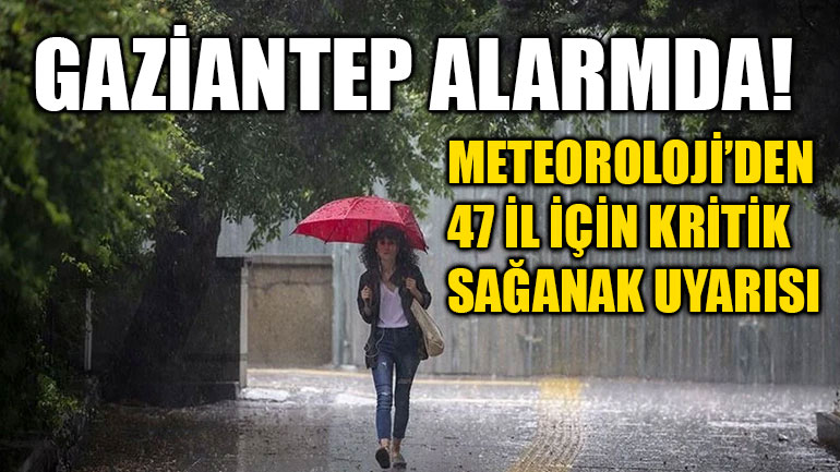 Gaziantep Alarmda! Meteoroloji’den 47 İl İçin Kritik Sağanak Uyarısı