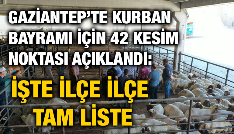 Gaziantep’te Kurban Bayramı İçin 42 Kesim Noktası Açıklandı: İşte İlçe İlçe Tam Liste