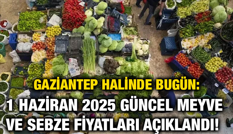 Gaziantep Halinde Bugün: 1 Haziran 2025 Güncel Meyve ve Sebze Fiyatları Açıklandı!