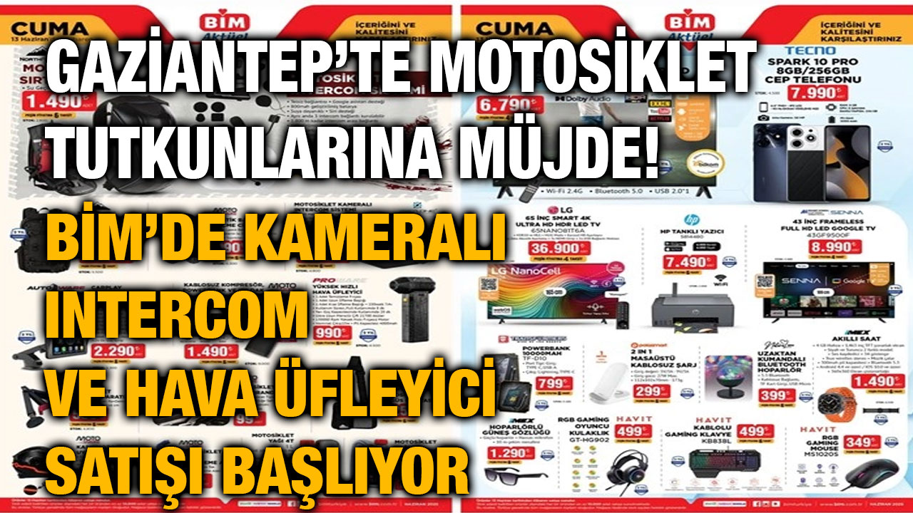 Gaziantep’te Motosiklet Tutkunlarına Müjde! BİM’de Kameralı Intercom ve Hava Üfleyici Satışı Başlıyor