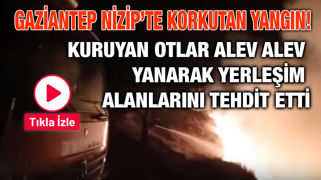 Gaziantep Nizip’te Korkutan Yangın! Kuruyan Otlar Alev Alev Yanarak Yerleşim Alanlarını Tehdit Etti