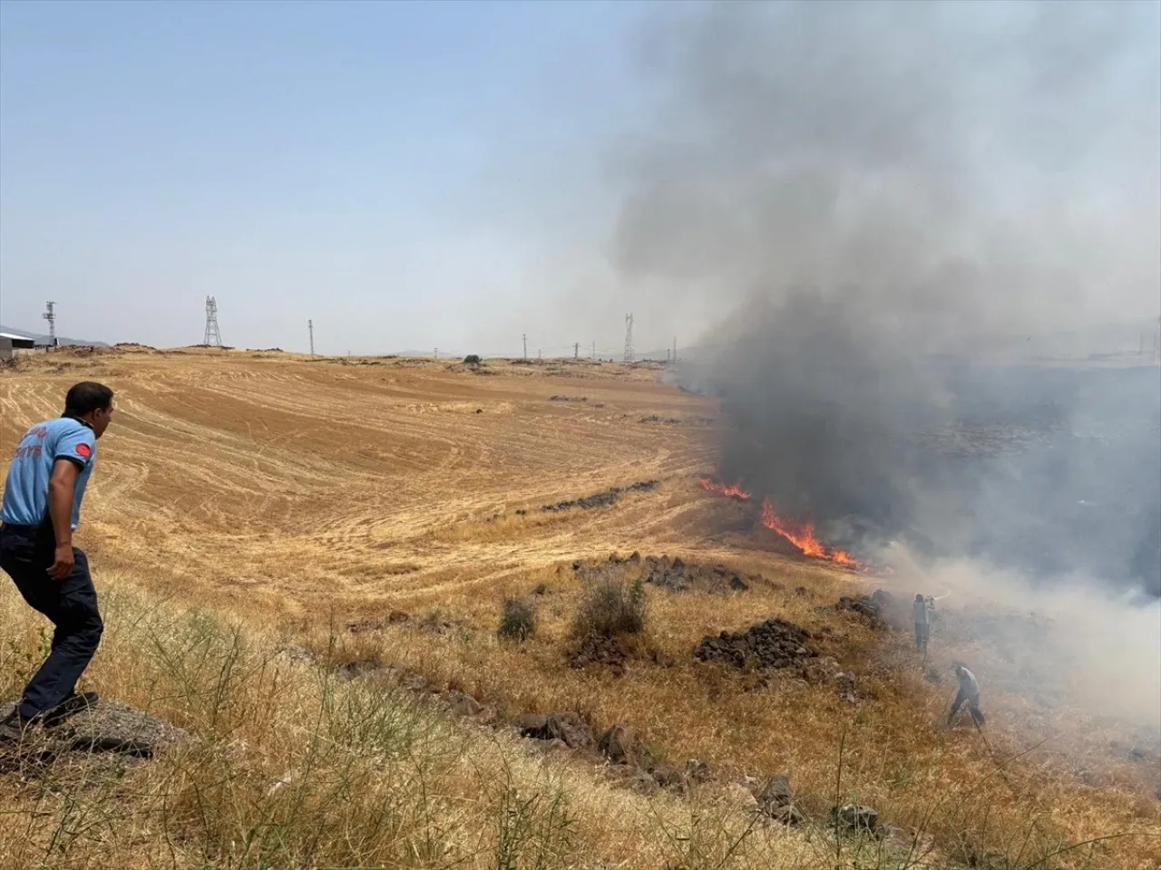 Gaziantep'te 300 dönümlük alanda yangın! 50 zeytin ağacı zarar gördü