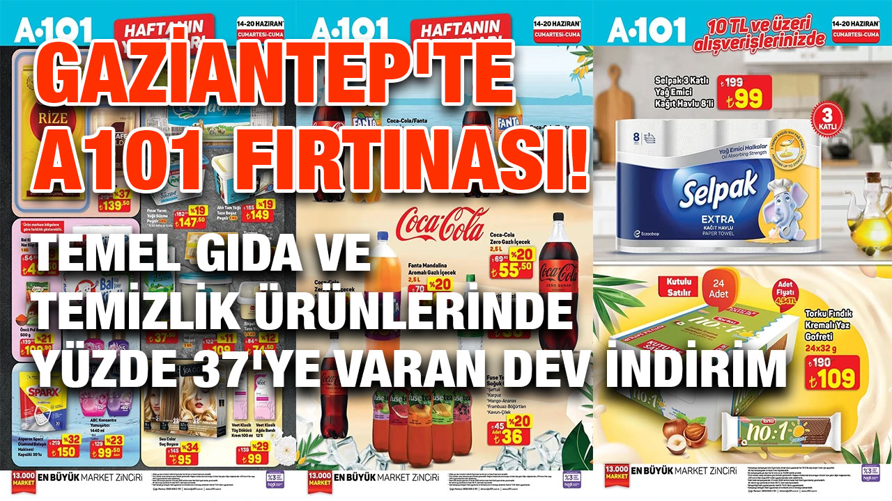 Gaziantep'te A101 Fırtınası! Temel Gıda ve Temizlik Ürünlerinde Yüzde 37'ye Varan Dev İndirim
