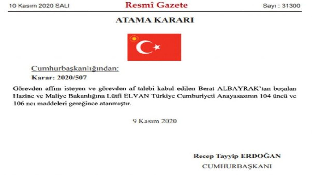 Son dakika… Yeni Hazine ve Maliye Bakanı Lütfi Elvan oldu...Hazine ve Maliye yeni Bakanı Lütfi Elvan kimdir?