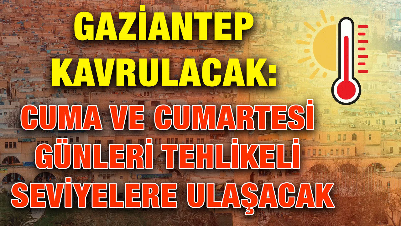 Gaziantep Kavrulacak: Cuma ve Cumartesi Günleri Tehlikeli Seviyelere Ulaşacak