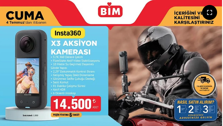 Gaziantep’te BİM’e X3 Aksiyon Kamerası Geliyor: 4 Temmuz 2025 İndirim Kataloğu Yayınlandı