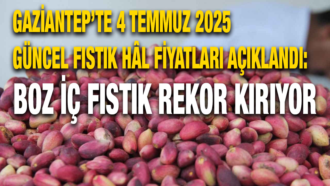 Gaziantep’te 4 Temmuz 2025 Güncel Fıstık Hâl Fiyatları Açıklandı: Boz İç Fıstık Rekor Kırıyor