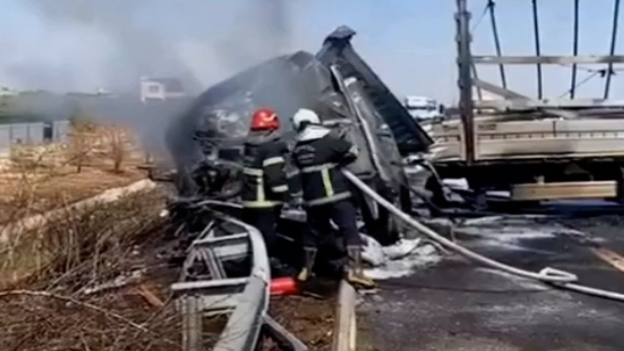 Gaziantep’te TIR Dehşeti! Çarpışan Araçlar Alev Aldı, Ortalık Savaş Alanına Döndü