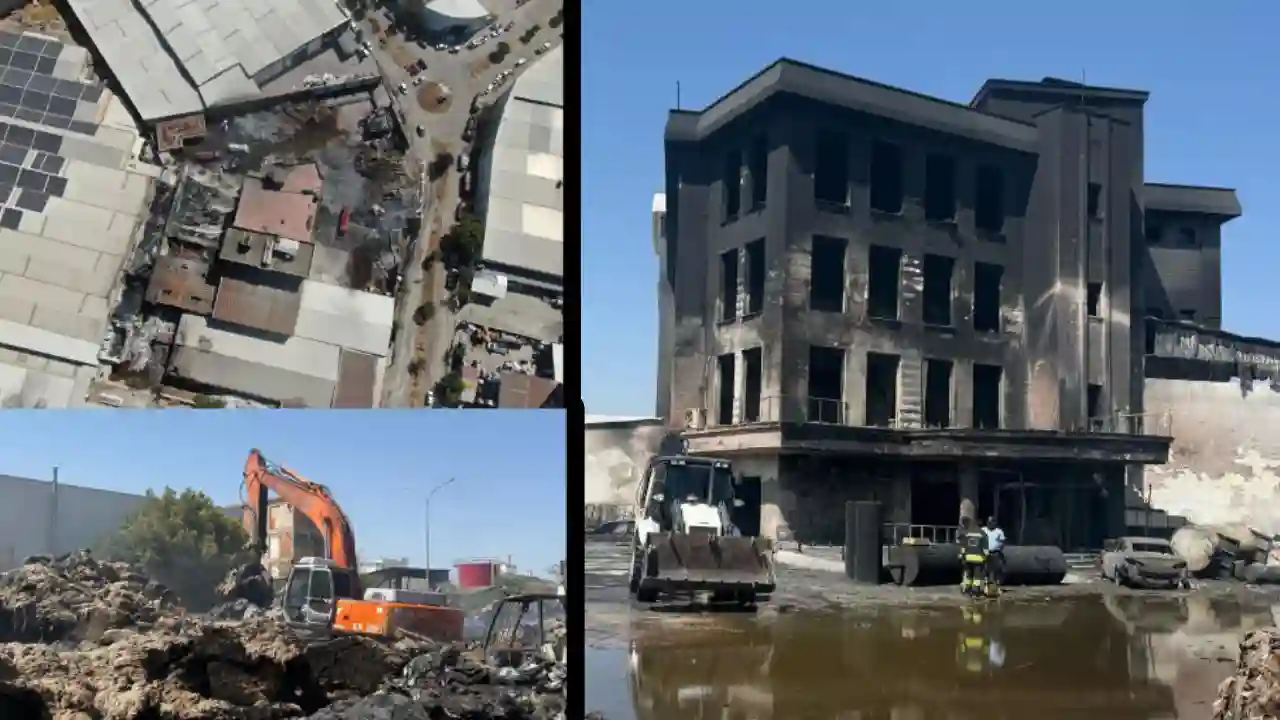 Gaziantep'te Fabrikadaki Yangın Her Şeyi Kül Etti! Sadece Duvarlar Kaldı