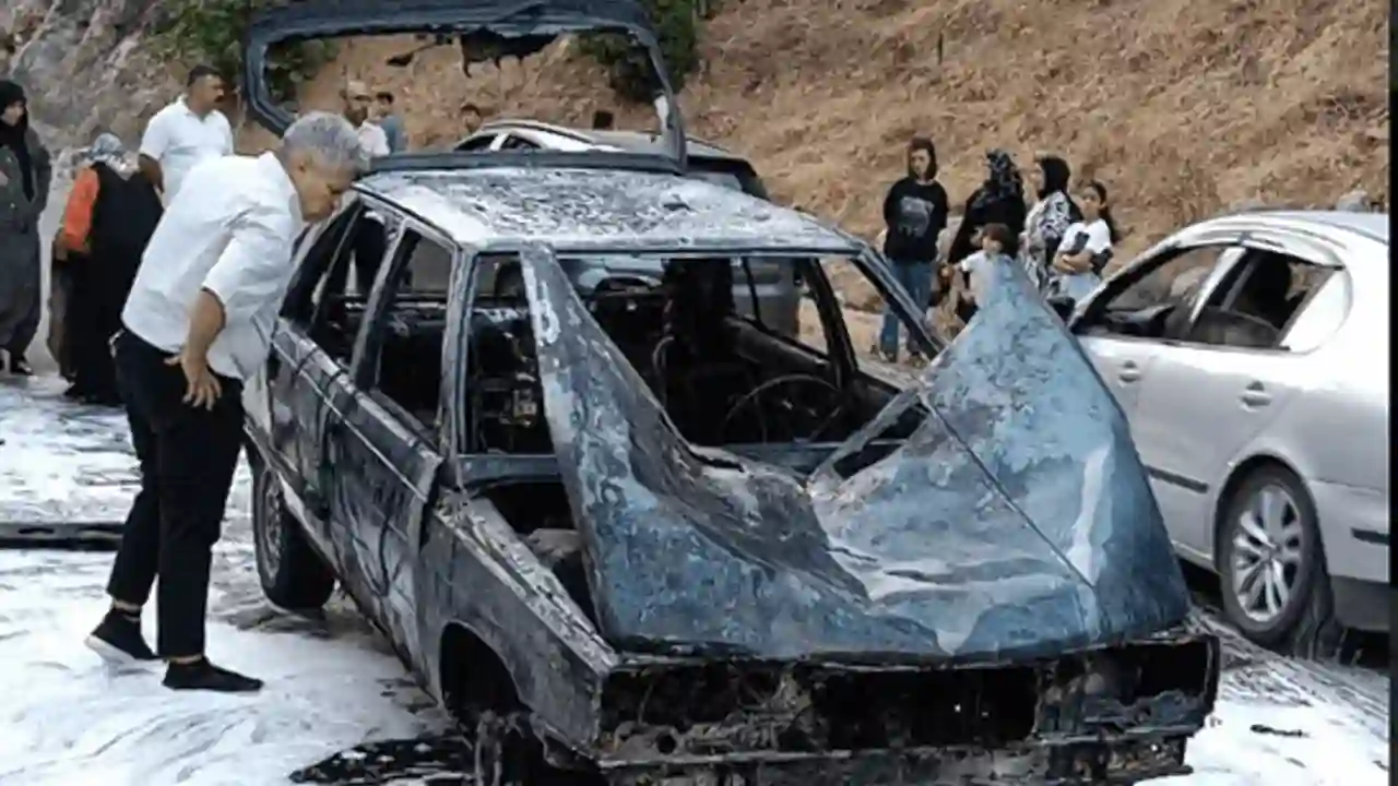 Gaziantep’te seyir halindeki otomobil alev aldı