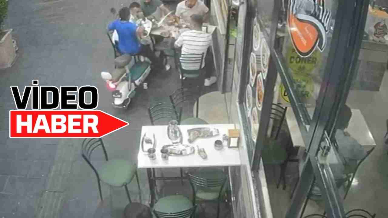 Gaziantep'te elektrikli bisiklet yemek yiyenlerin arasına daldı