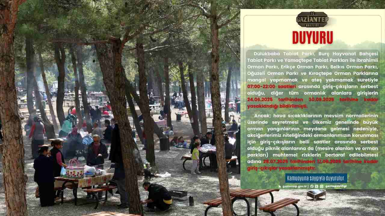 Gaziantep’te Ormanlık Alanlarda 3 Aylık Mangal Yasağı Kaldırıldı Mı?